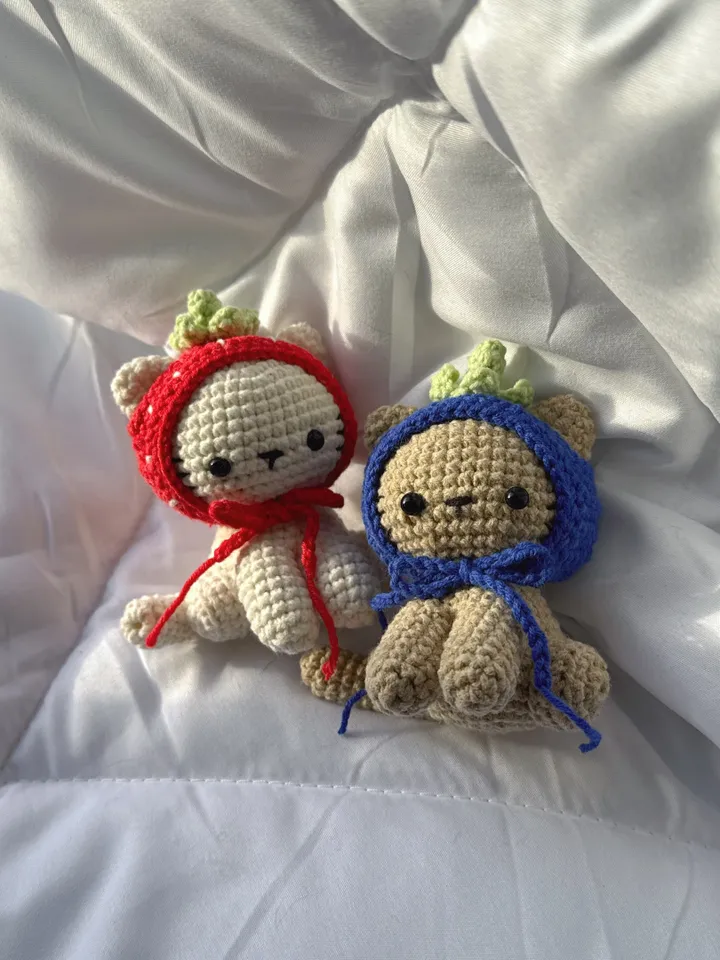 Crochet pattern kitty in the hat, crochet cat amigurumi, animals crochet pattern, PDF file US terms