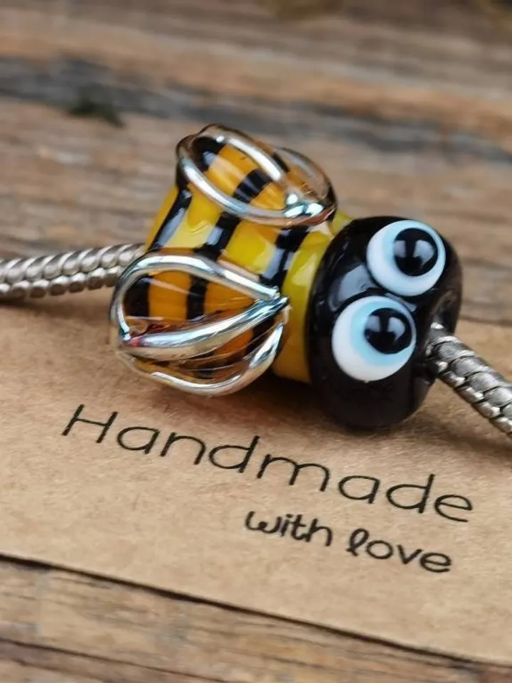 Honey Bee charm Queen bee gifts Bumble bee jewelry Bee art Bee bracelet Bee accessories Bee shoe charms Bee amulet Bee beads Bee dread beads