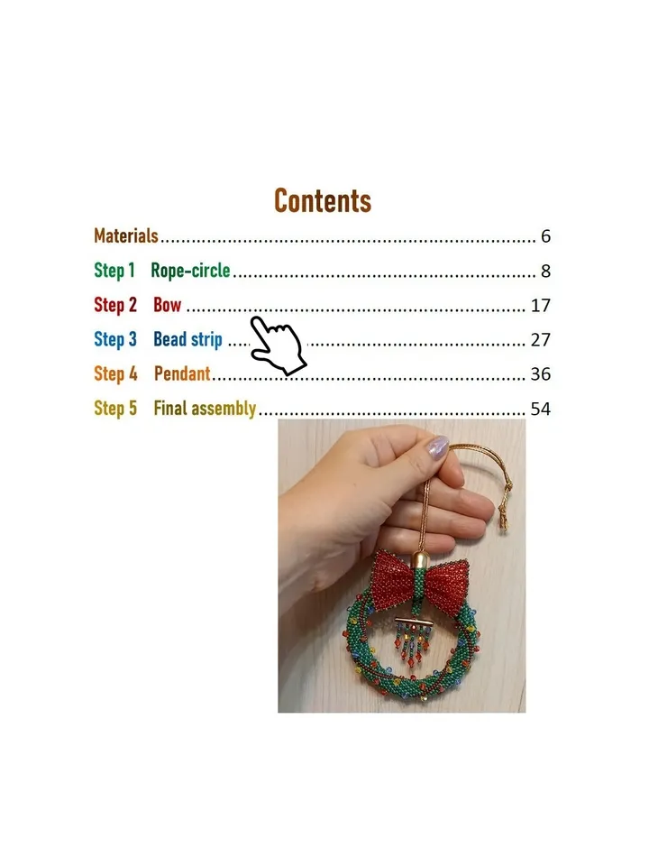 Tutorial Beading - Christmas tree decoration or New Year's decor for home-office. Instant Download, PDF