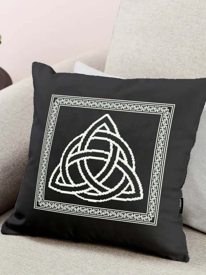 Celtic trinity knot cross stitch pattern download PDF, Mandala pattern digital PDF, Monochrome cross stitch, Celtic knot embroidery PDF #M64
