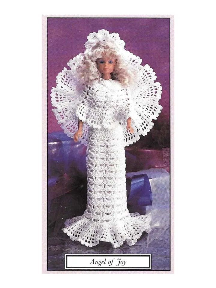 Fashion Doll Angels Dress Barbie Vintage Crochet Pattern PDF Fashion Doll size 11 1/2 inches