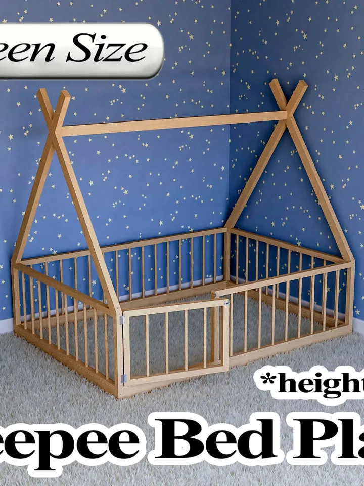Montessori Floor Bed Plan, Queen Size, PDF, DIY