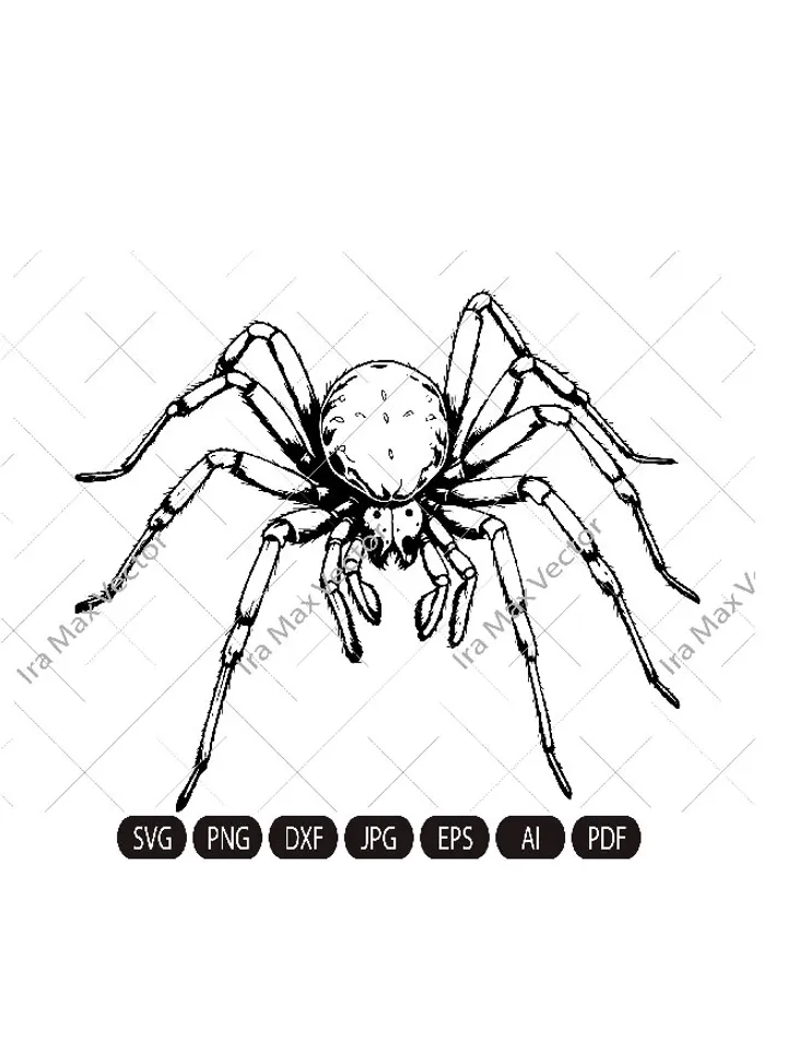 Spider SVG, Spider Design Svg, Spider detailed, Spider Dxf, Spider Png, Spider Clipart, Spider Files