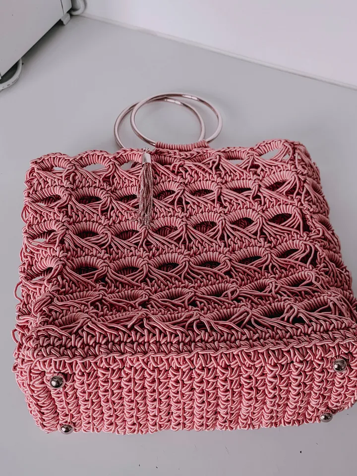 Crochet mesh bag pattern PDF and video tutorial, digital instant download