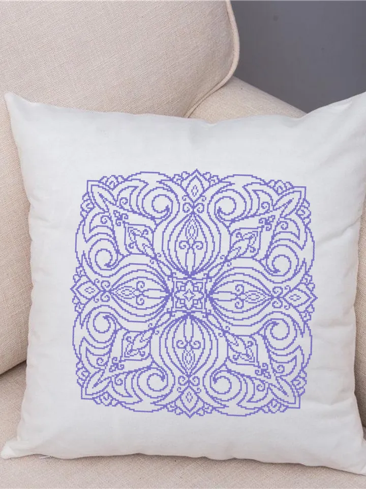 Simple Mandala cross stitch pattern PDF download Square ornament cross stitch chart, Flower mandala pattern digital PDF, Mandala art #M245