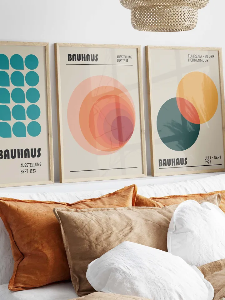Bauhaus Poster Set of 22, green bauhaus poster, pink bauhaus poster, bauhaus print art, black bauhaus poster, Bauhaus Exhibition, digital
