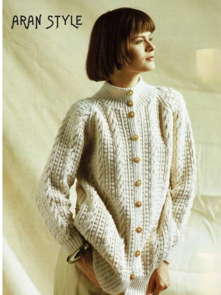 Cardigan knitting pattern pdf, women ladies cardigan, aran cable cardigan pdf instant download