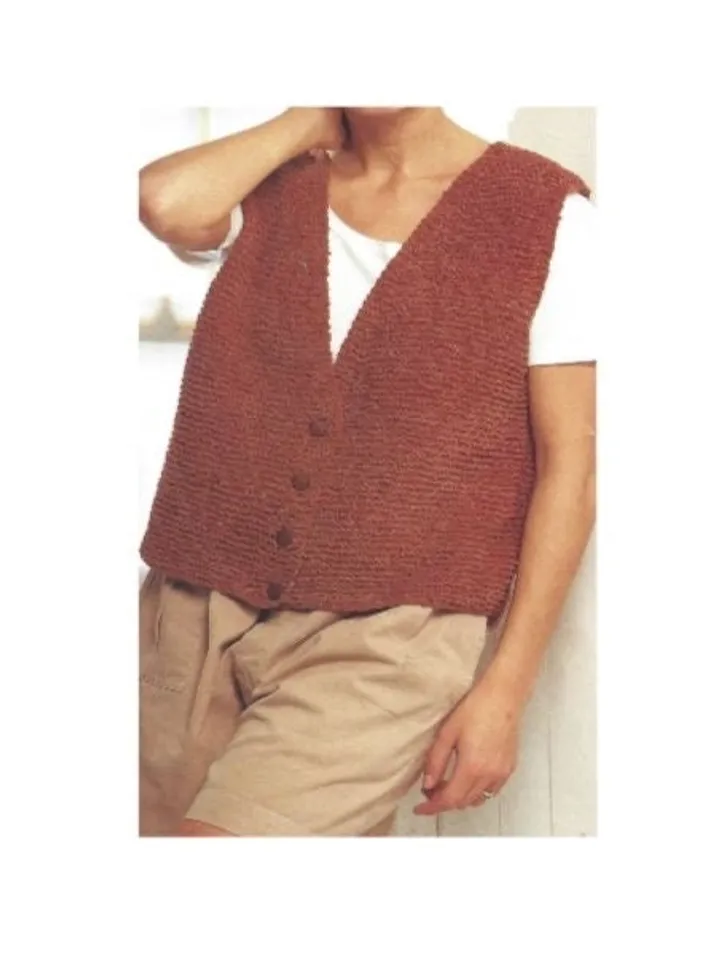 Vest knitting pattern, women vest, waistcoat knitting pattern pdf