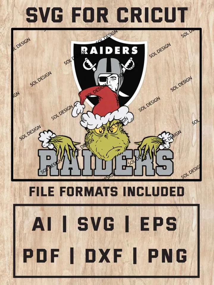 Grinch Las Vegas Raiders SVG, NFL SVG Design, NFL Las Vegas Raiders SVG, NFL Raiders Cricut, Christmas Svg, Grinch svg, Digital Download