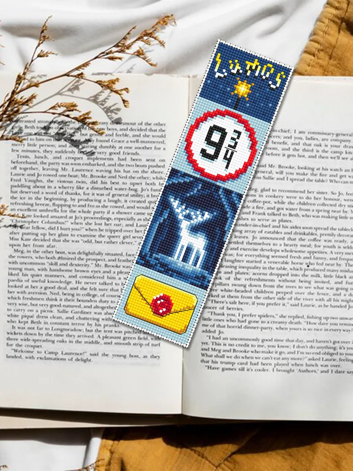 Magic bookmark cross stitch pattern PDF download, Fantasy bookmark pattern digital PDF, Wizarding world cross stitch chart, Fan art #B356