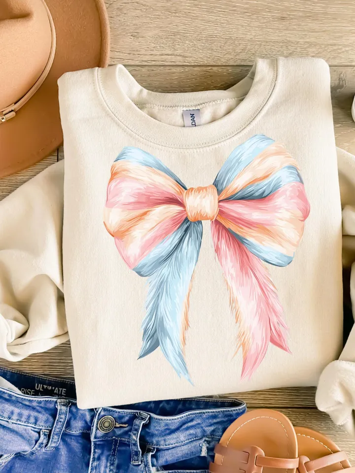 Easter Coquette Bow Fluffy Bunny PNG, Retro Easter Png, Easter Bunny Png, Floral Spring Png, Pink Easter Shirt, Bunny Bow Png, Easter Egg