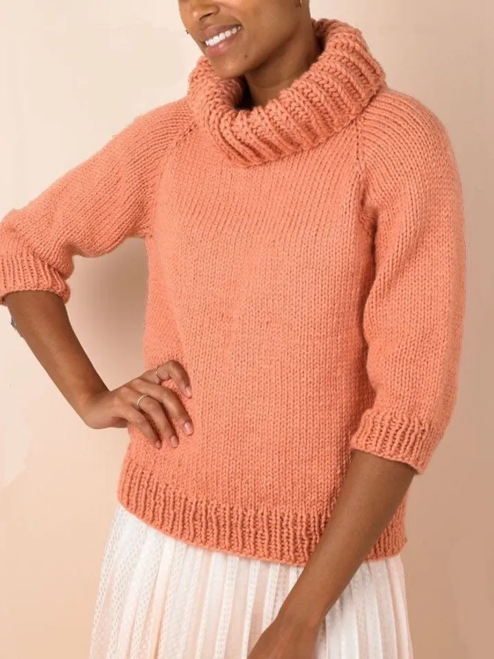 Sweater easy pattern, knitting pattern women and ladies sweater, chunky sweater pattern