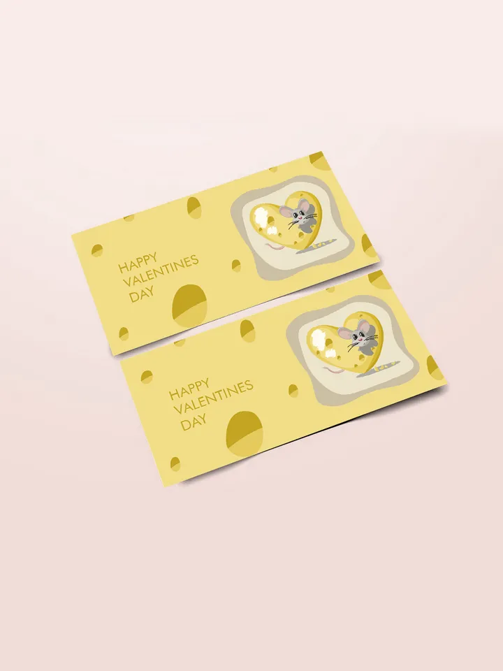 Mouse in the heart postcard