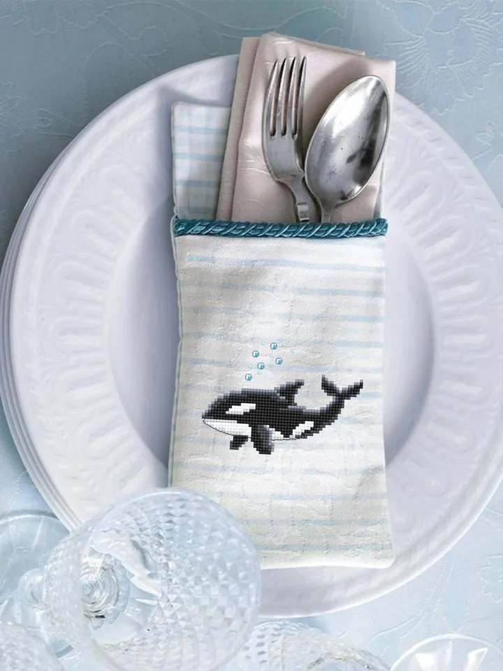 Killer whale cross stitch pattern PDF Set of 3 orca whale patterns instant download, Small cross stitch chart, Sea animals embroidery #K18