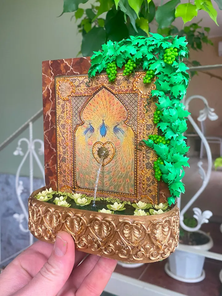 Fountain for doll. Fountain miniature. 1:12. Dollhouse miniature. Handmade. Decorative fountain