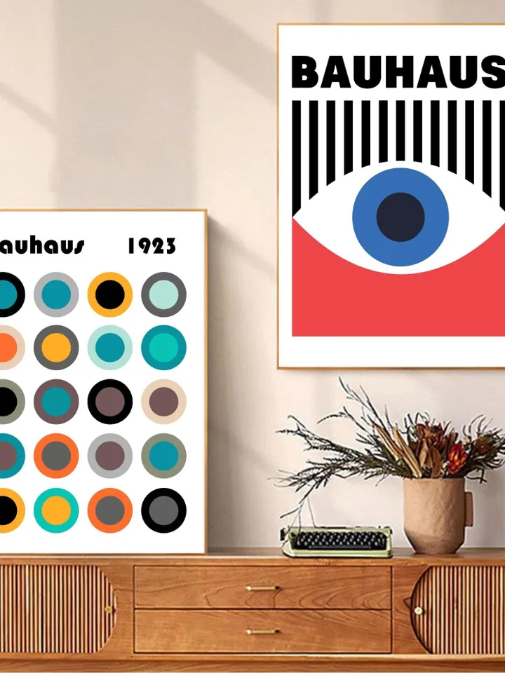 Bauhaus Poster Set of 12, green bauhaus poster, pink bauhaus poster, bauhaus print art, black bauhaus poster, Bauhaus Exhibition, digital