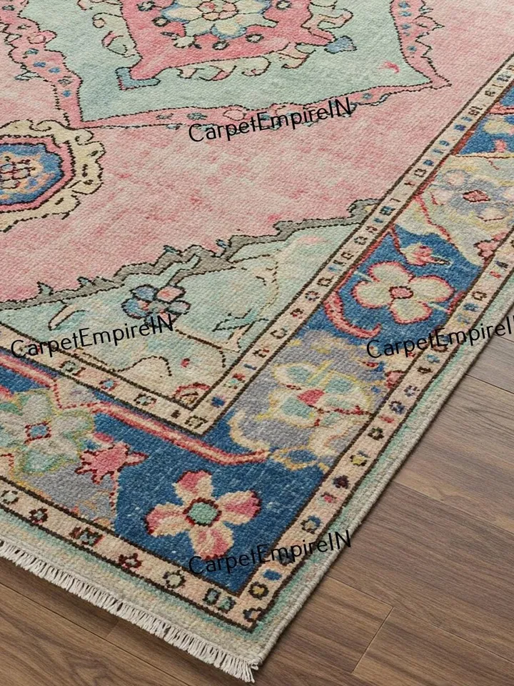 8x10 Pink Oushak Hand Knotted Rug 4x6,5x8 6x9,8x10,9x12,10x14 ft Handmade Rugs for Living Room,gift for her-Antique Contemporary rug.