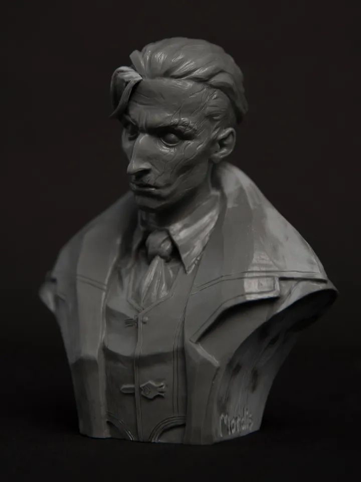 Bust of Silco from "Arcane" (Unpainted)