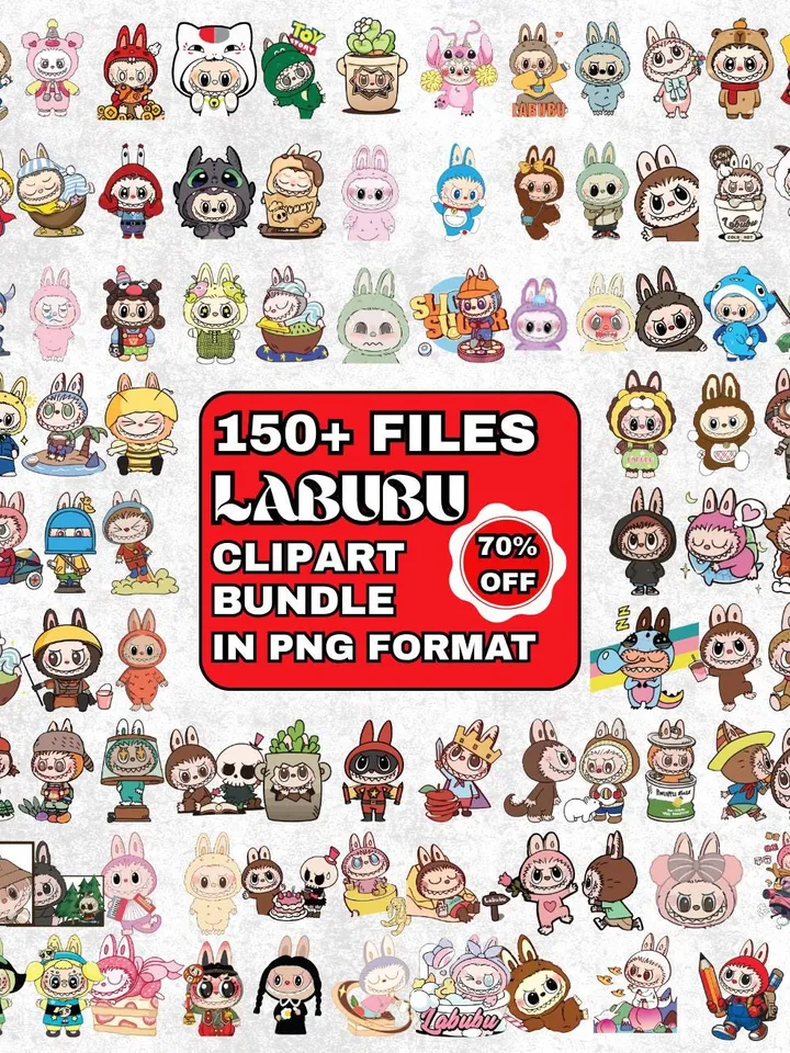 Labubu PNG Bundle, Labubu Clipart, Labubu Bundle PNG, 150+ Cute Kawaii clipart | Cartoon Digital Download, La bubu PNG, T Shirt Sublimation