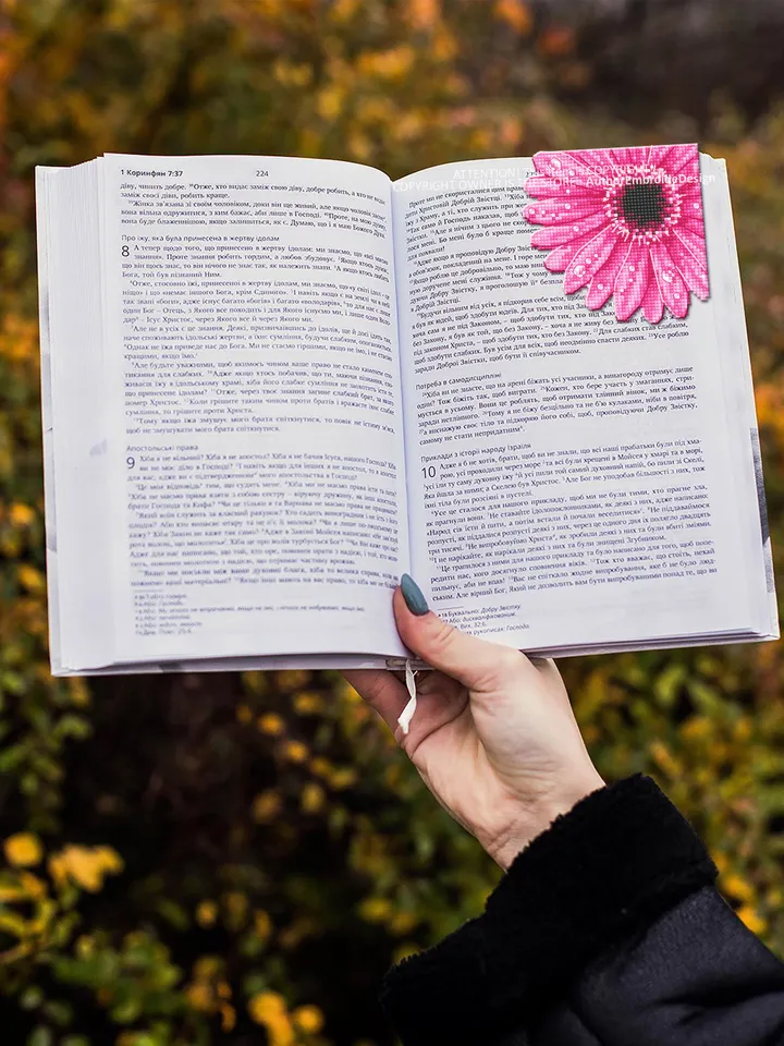 Gerbera Corner bookmark cross stitch pattern PDF download Pink flower cross stitch chart, Flower bookmark for women Floral pattern PDF #B257