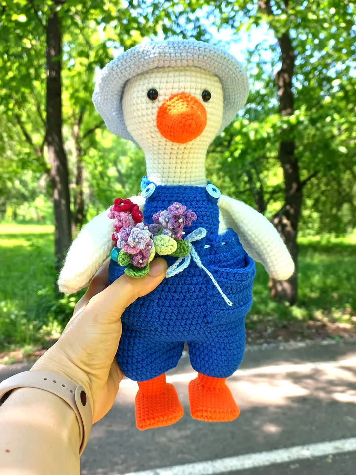 Goose crochet pattern PDF in English Amigurumi toy garden goose crochet tutorial