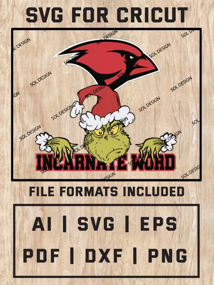 Grinch Incarnate Word Cardinals SVG, NCAA SVG Design, NCAA UIW Cardinals SVG, NCAA Incarnate Word Cricut, Christmas Svg, Grinch svg, Digital Download