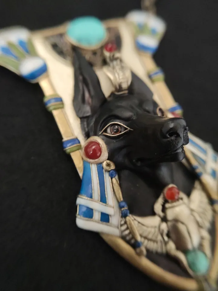 Anubis necklace, Egyptian jewelry, Ethnic necklace, Anubis pendant, Anubis jewelry