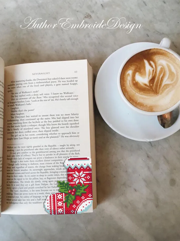 Christmas corner bookmark cross stitch pattern PDF download Christmas stocking cross stitch chart, Christmas bookmark pattern digital #B386