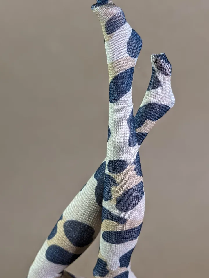 Handmade leopard-print tights for 1/6 scale fashion dolls