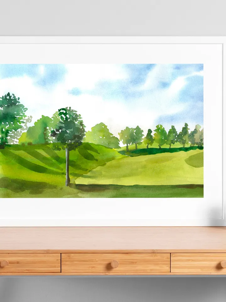 Watercolor Landscape Print  Wall Art Landscape Neutral Poster Sky Poster Wall Decor Fine Art Poster Nature Poster Fine Art Poster Landscape