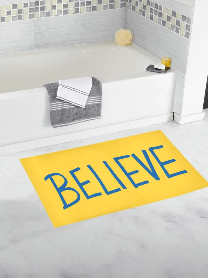 Believe Sign Bath Mat, Bath Rug