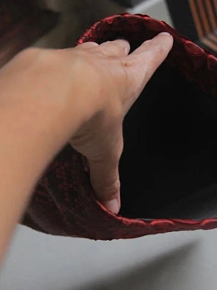 Genuine Python Skin Envelope Red Clutch | Exotic Leather Bags | Small Classy Handmade Clutch | Flat women Elegant Evening Clutch| Snake Bag