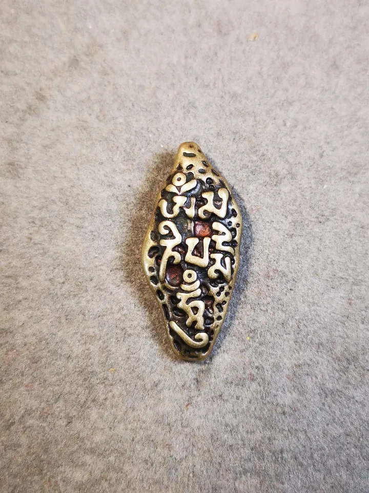Gandhanra Handmade Mala Counter Pendant,OM Bead Amulet, Prayer Beads Accessories,Made of Cold Iron