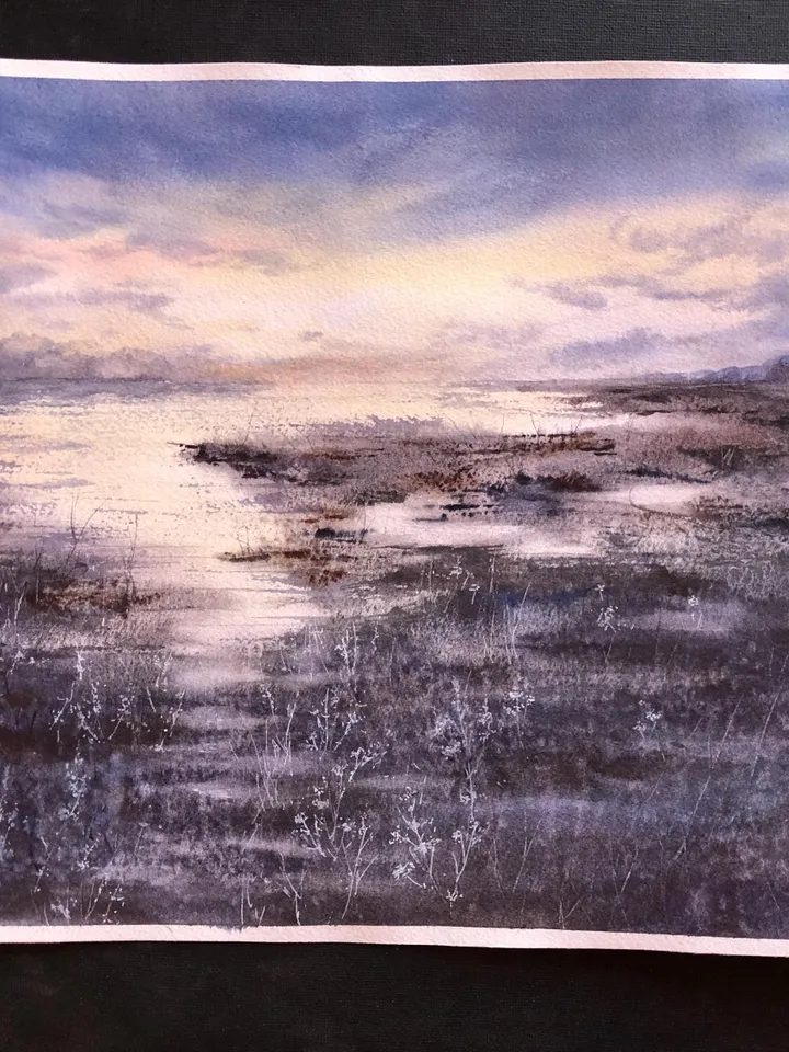 Seascape Original Painting Sunset Landscape Beach Painting Coastal Painting