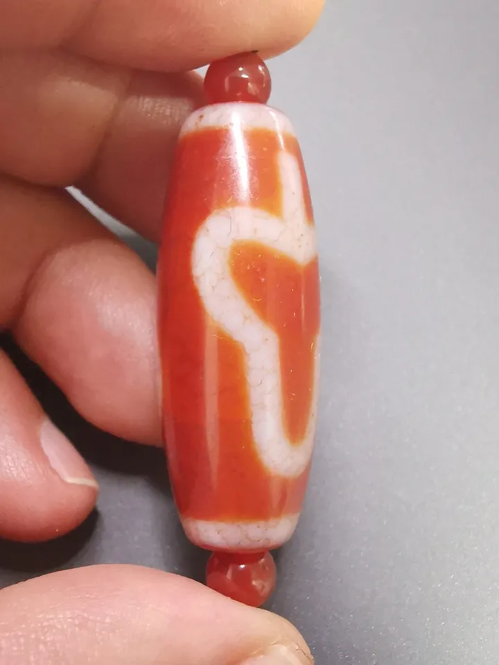 Gandhanra Antique Tibetan Dzi Bead(30 Years Old), Fire Agate Bodhi Bead,Protective Amulet Bead Pendant