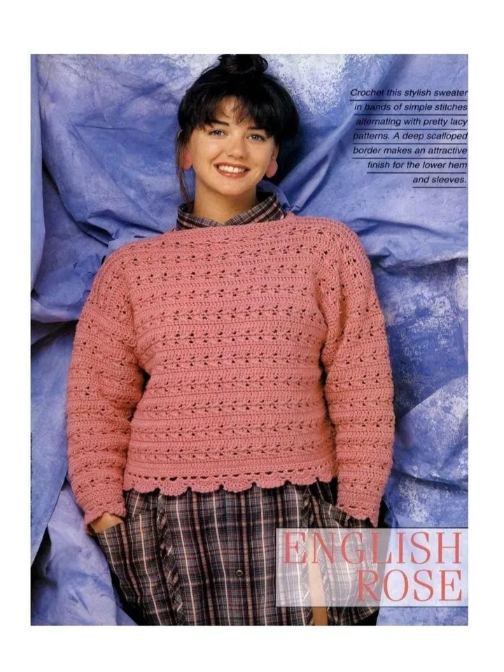 Sweater crochet pattern, lace sweater, summer sweater crochet pattern pdf