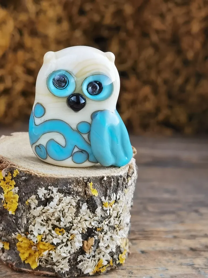 Glass figurines Miniature Owl figurine Tiny owl glass owl gifts graduation gifts Tiny glass animals terrarium figurines Animal figurines