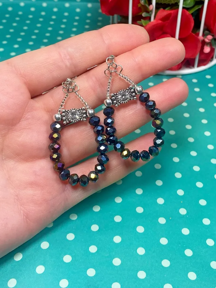Classic handmade earrings.Handmade jewelry.
