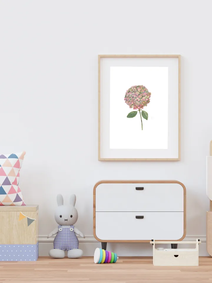 Hydrangea Flower Watercolor Poster Floral Painting Minimalist Wall Art Printable Artwork Botanical Painting Hydrangea Art Hydrangea decor