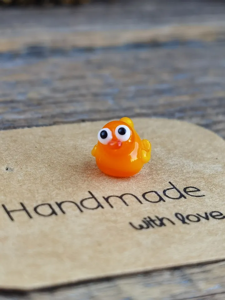 GLASS FIGURINES Duckling figurine Miniature Duck Glass duck Resin duckling Tiny duck Terrarium figurines Tiny bird Glass bird ornaments art