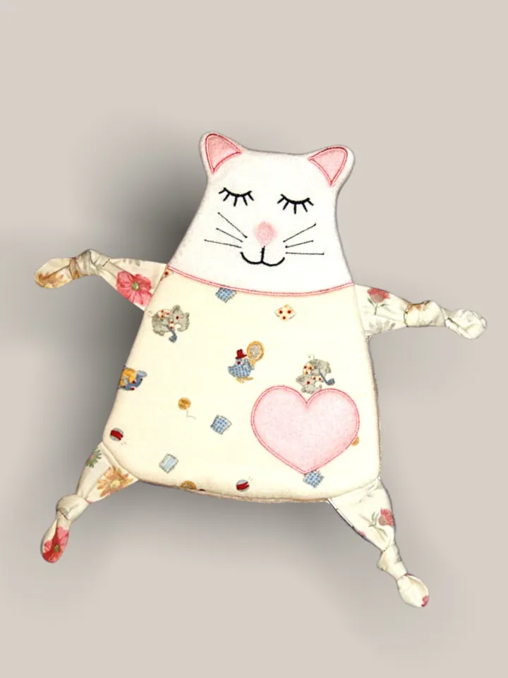 Cat Baby Comforter Toy Machine Embroidery Designs in the hoop project digital embroidery pattern Machine embroidery pattern for babies