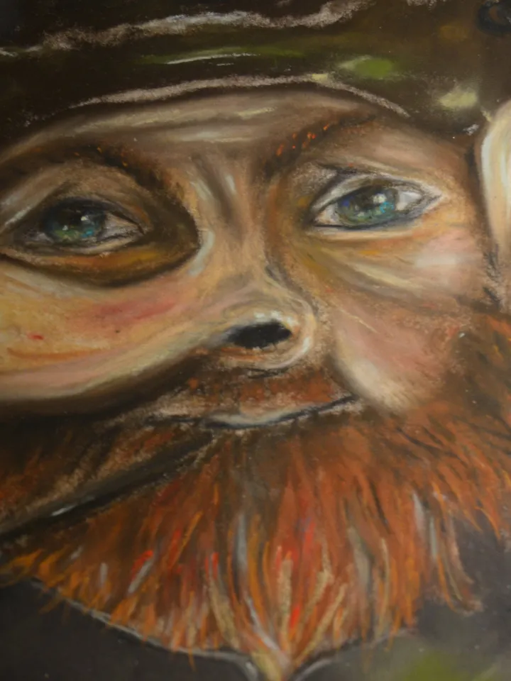 Leprechaun with a pot of gold,original soft pastel painting,irish leprechaun painting, irish gnome painting,saint Patrick day gift.