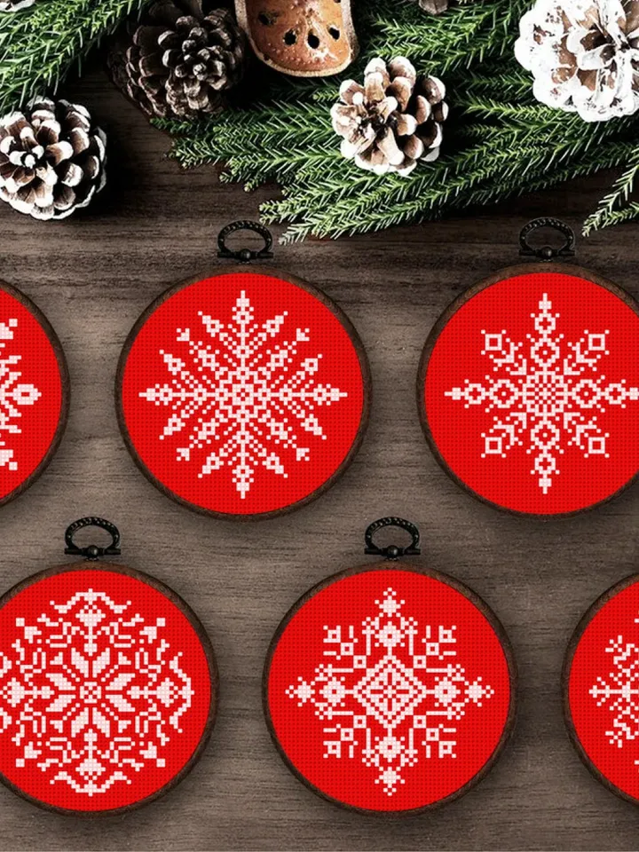 Christmas Bundle Snowflakes, Christmas decor cross stitch pattern, decor, counted, chart, gift DIY, embroidery, instant PDF