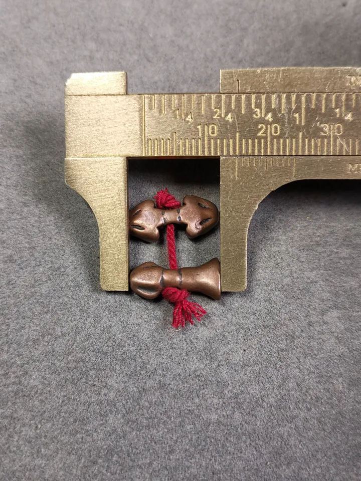 Gandhanra Handmade Tibetan Amulet Pendant,Mini Vajra and Dorje Bell, Mala Marker Bead Accessories, Made of Red Copper