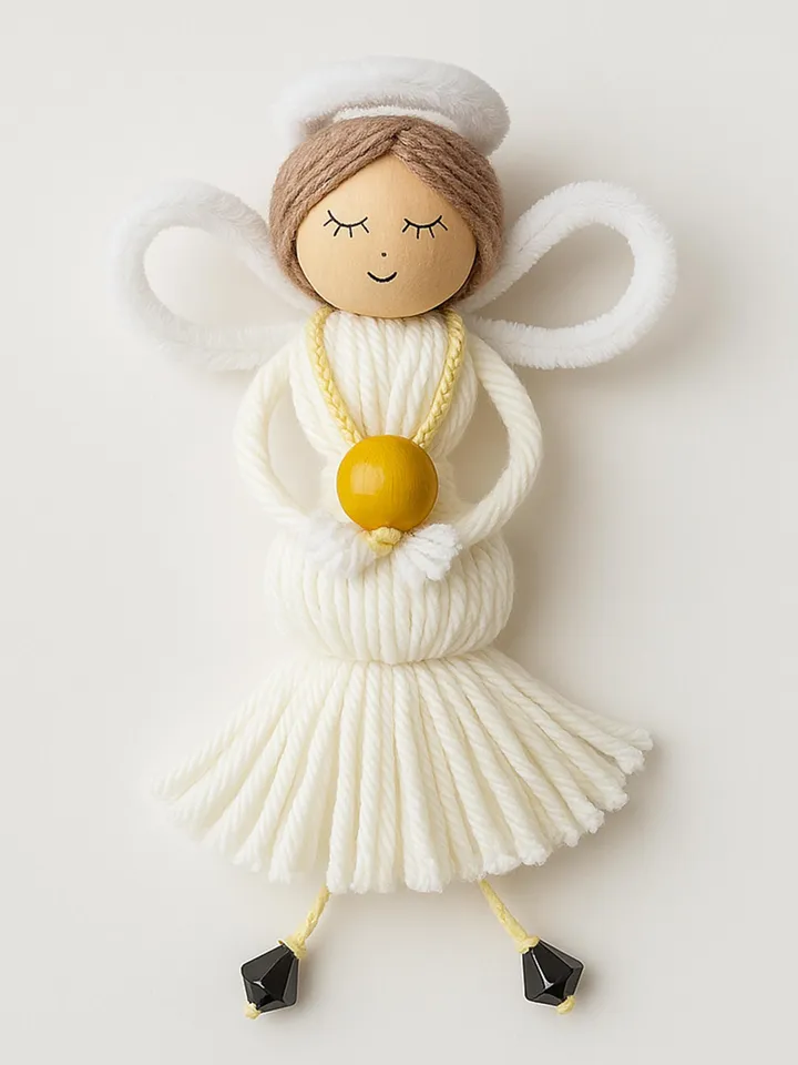 Handmade Yarn Angel Doll PDF Pattern, DIY Faith-Inspired Decoration, Christmas Ornament Craft, Spiritual Yarn Keepsake Design