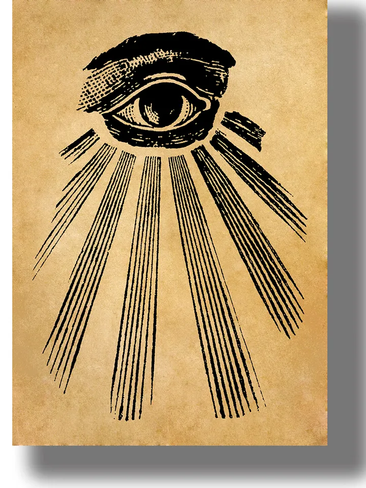 All Seeing Eye or Eye of Providence. Occult and religious symbol.