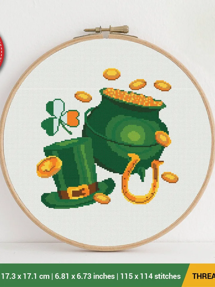 Saint Patrick's day Cross stitch pattern | Embroidery Pattern | Instant Download | Embroidery Designs