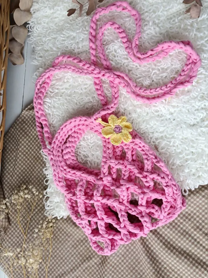 Net bag c rochet. Summer mesh bag. Women's Beach Shoulder Bag