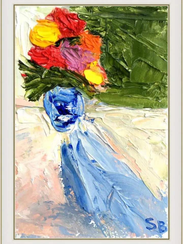 Flowers Painting Original Art 6 by 4