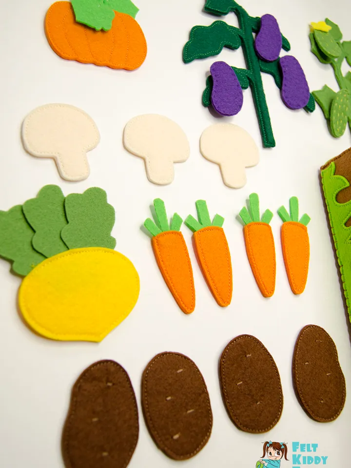 Felt vegetable garden, eco toy, Set 2